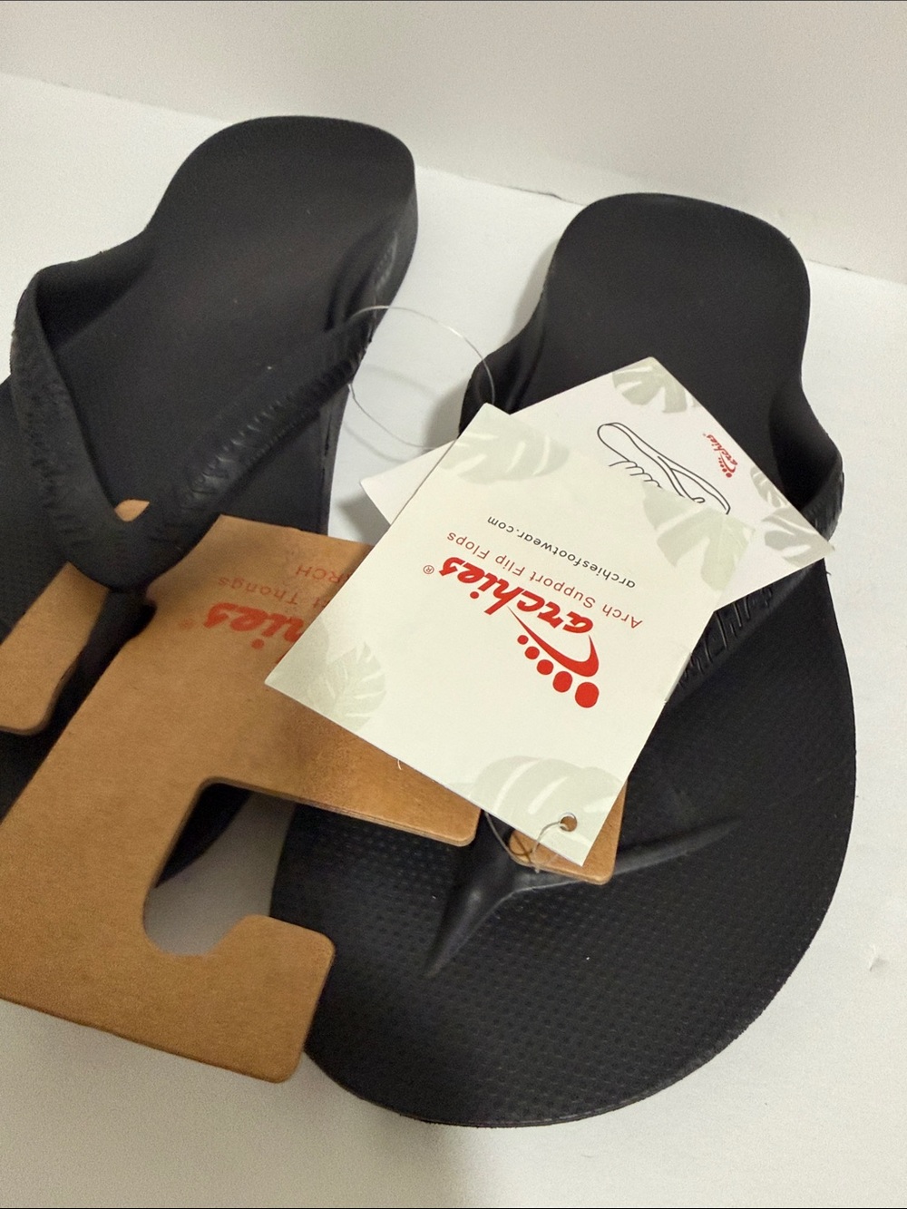 Archie’s Unisex Black High Arch Flip Flops Mens US 11 - Picture 5 of 5
